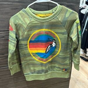 Kids Aviator Nation army green sweatshirt